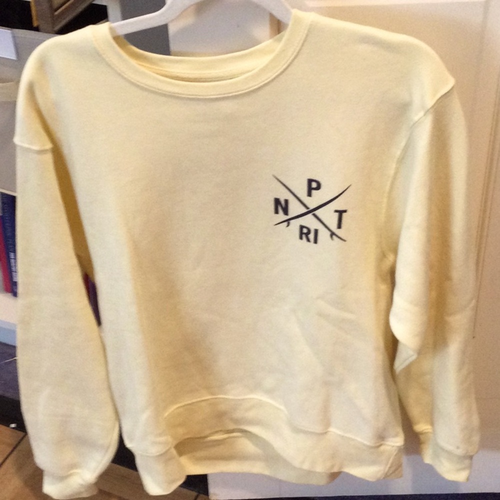 Women's Butter yellow Rhode Island sweatshirt, size medium